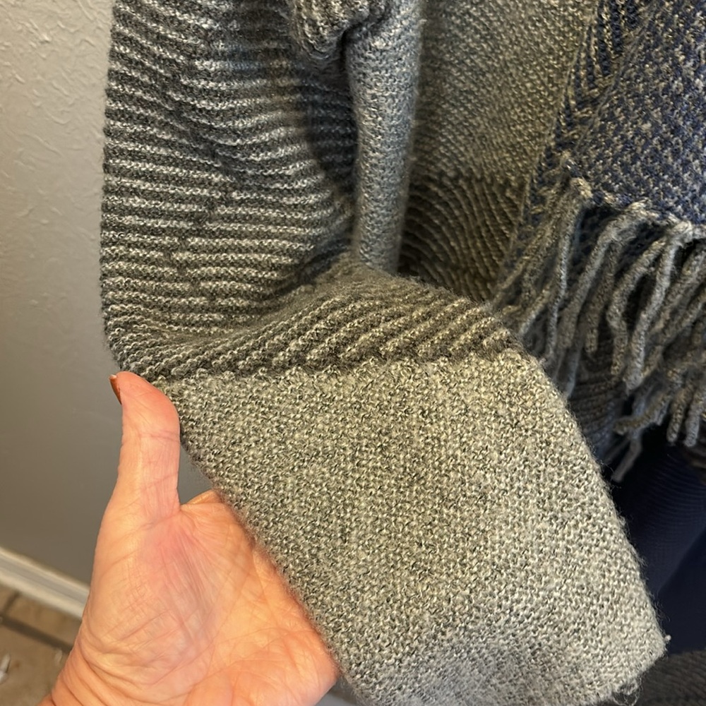 Rafaella Colorblock Fringe Open Front Cardigan Bl… - image 5